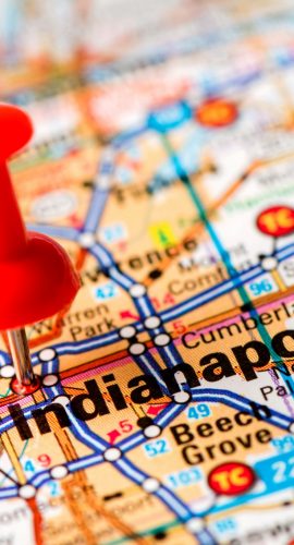 US Capital Cities On Map Series: Indianapolis, Indiana