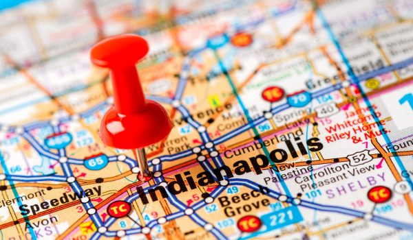 US Capital Cities On Map Series: Indianapolis, Indiana