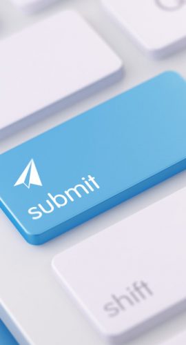 Modern Keyboard wih Blue Submit Button