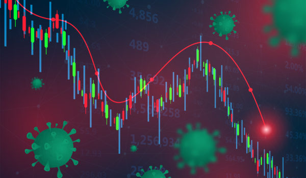 Stock Market Crash Caused By The Coronavirus, Economic Graph Wit