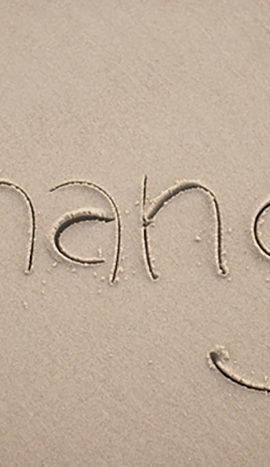 Change hand written in sand