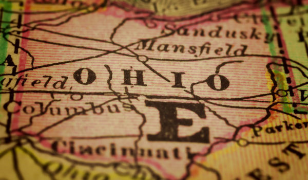Ohio State On An Antique Map
