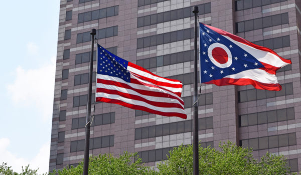 Ohio Flag And American Flag